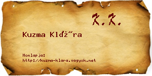 Kuzma Klára névjegykártya
