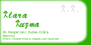 klara kuzma business card
