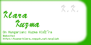 klara kuzma business card